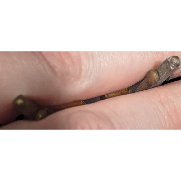 Vintage Brown Wood Square Retro Cuff Links - Picture 6 of 7